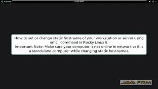 How to set or change static hostname using nmcli command in Rocky Linux 8