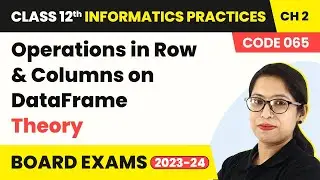 Class 12 Informatics Practices Chapter 2 | Operations in Row & Columns on DataFrame (Theory) 2022-23