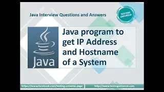 Java program to get IP address and Hostname | How to get IP address and Hostname in Java