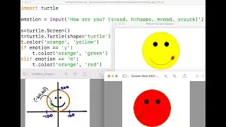 Drawing Emotions with Python Turtle Module (Smiley Face, Frown, Mad, Sick)