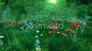 Animation Of Amazing Natural Green Trees, Colorful Flowers #videohive #envato #cinema4d