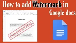 Add Watermark in google docs | How to add Watermark in google documents | Google drive
