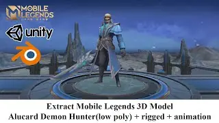 Extract Mobile Legends 3D Model - Alucard Demon Hunter (low poly) + rigged + animation | Unity 3D