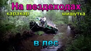 На вездеходах Мишутка и Каракар по кочкам. Работа маятника и шарнира.