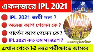 IPL 2021 || IPL 2021 Related All Important Question || IPL 2021 GK Questions In Bengali ||