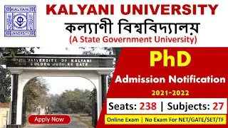 PhD Admission 2021 in Kalyani University | Kalyani university PhD Admission 2021 Notice