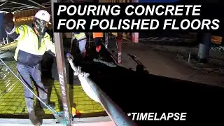 Concrete Floor Pour for Polished Concrete | Construction Timelapse