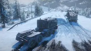 Snowrunner mod краз езда по глубокому снегу эвакуация зимняя карта