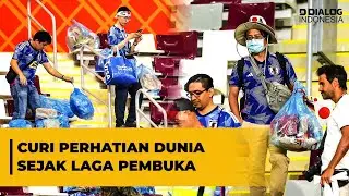 Viral! Suporter Jepang Selalu Bawa Kresek saat Menonton, Kali Ini Samurai Biru Lolos 16 Besar