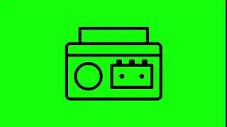 Animated Cassette Player Icon on Green Screen With Pop-up Sound