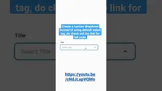 Create a custom dropdown / Select menu using HTML CSS and JS