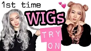 1st TIME TRY ON WIGS | Wigs haul | Front lace Wig for beginners | How to put on wig | MaiAnh Nguyen