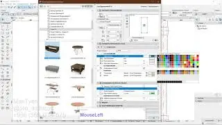 7.  Инструмент объект и расстановка мебели в Архикад