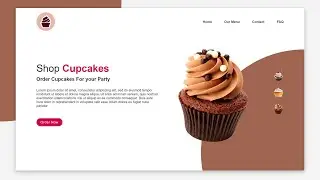 Cupcake Landing Page Website Design Using HTML CSS & Javascript | Step By Step Web Design Tutorial