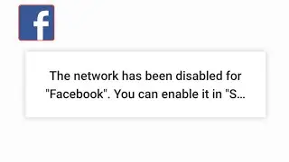 The Network Has Been Disabled For Facebook You Can Enable it in Setting Problem Solve