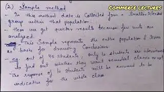 Methods of collecting data (census and sample) || class 11 entrepreneurship notes