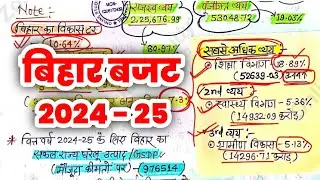 बिहार बजट 2024 -25 | Bihar Budget 2024-25|Bihar Budget important points | Bihar Budget for 70th BPSC