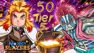 What I Got From 50 Tier 5 CHEST In Project Slayers update 1.5