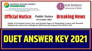 DU PG Answer Key 2021 | DU Answer Key 2021| DU Result 2021 | DU Admission 2021| Du Admission Process