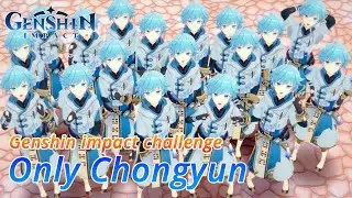 Chongyun kagebunshin no jutsu vs Geo Hypostasis Boss (No Artifact) | Genshin Impact Challenge