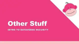 Dataverse Security: Other Stuff
