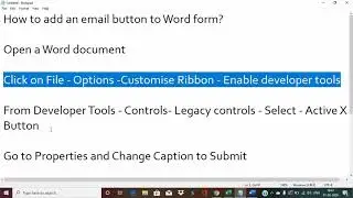 How to add an email button to Word form in Word 2007/2010/2013/2016/2019?
