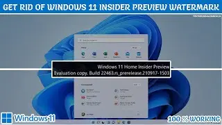 How to remove  Windows 11 Insider Preview Evaluation Copy Watermark | 100% WORKING | STEP BY STEP