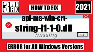 ✅ How To Fix api-ms-win-crt-string-l1-1-0.dll Missing / Not Found Error❌ Windows 10\11\7💻 32 /64 bit