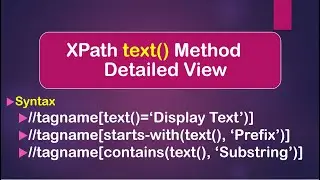 How To Use text() Method In XPath Selenium WebDriver || Java