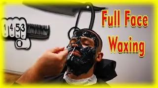 full face waxing facial hair remove with black wax + threading face