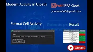 Modern format cell activity uipath