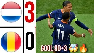 Romania vs Netherlands (3-0)  EURO 2024 HIGHLIGHTS | cody gakpo Goal  & Malen GOAL