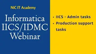 IICS Webinar training | IICS IDMC Online training in India | IICS production support activities