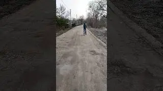 Дрифт на велике с рулем от машины 
