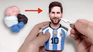 Lionel Messi sculpture handmade from polymer clay, the full sculpturing process【Clay Artisan JAY】