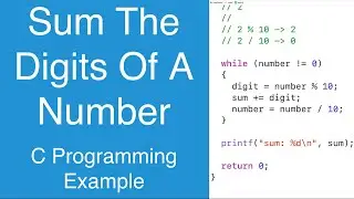 Sum The Digits Of A Number | C Programming Example