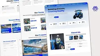 Animated construction company website with React Js - Modern Design - GSAP - Responsive