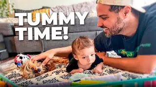 Our 2-Month-Old Baby LOVES Tummy Time!