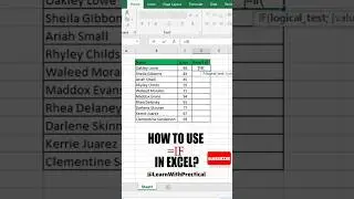 📚🔑How to use IF in Excel | Ms office | #shorts #excel #msoffice #msexcel