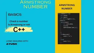 Armstrong Number using  C++ || Easiest way to implement.#Day1ofLogicBuilding.