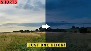 Day to Night With just ONE click -  How to turn Day To Night In Photoshop - Photoshop #shorts