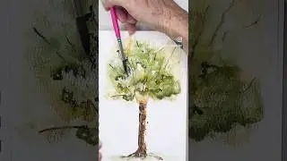 You wont believe how I made this! Fun and Easy Watercolor Fall Tree