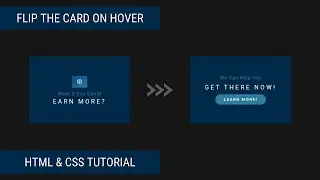 Flip The Card On Hover Using HTML & CSS | Card UI Design Tutorial