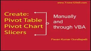 VBA Macros: Create Pivot Table - Pivot Chart - Slicer Using VBA Macros