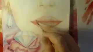 Fashion-illustration.Как я рисую губы акварелью.