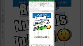 Convert Number to Roman Numerals in Excel #shorts