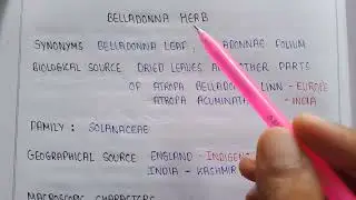 Belladonna alkaloids | belladonna uses | secondary metabolites | pharmacognosy 5th semester |