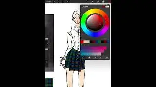 How to draw a fashion figure using procreate drawing plaid tartan print