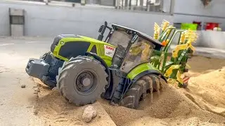 RC TRACTOR GETS STUCK! GREAT COLLECTION OF RC TRUCKS AND TRACTORS