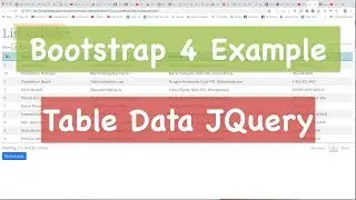 02-Build a Table with DataTable, Bootstrap 4, JQuery